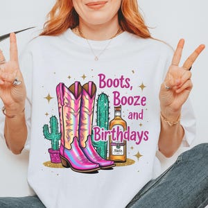 Nashville Birthday PNG, Cowgirl Birthday Party Squad, Nash Bash, Boots Booze Birthdays, Girls Trip Sublimation, Matching Birthday Shirts