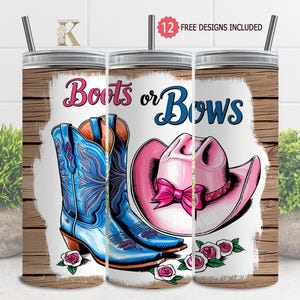 Retro Cowgirl Cowboy Shower Reveal Party PNG | Boots Or Bows Gender Reveal PNG | Western Sublimation Rodeo Country Design Instant Download