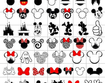 Disney Head Svg Bundle, Mickey Ribbon Png, Minnie Leopard Head Clipart, Mouse Hand Digital File, Svg For Cricut