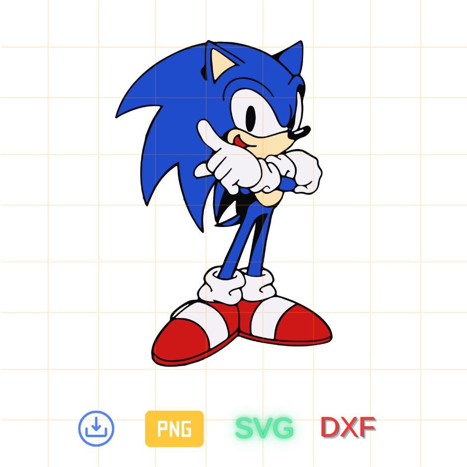 Sonic Svg, Sonic Outline SVG, Sonic Hedgehog Outline SVG, Sonic ...
