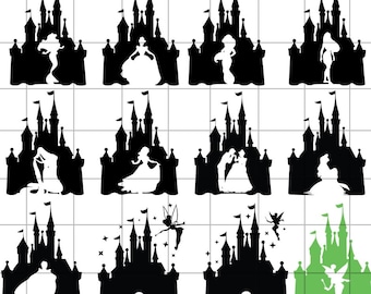 Princess Castle Svg Bundle, Disney Castle Png Bundle, All Princess Svg Files for Cricut and Silhouette