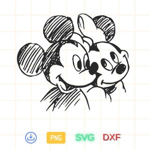 Classic Mickey Mouse Sketch PNG PDF Svg Clipart, Mickey Hand Draw Pencil Style Black And White Mouse, Retro Classic Mickey, Commercial Use