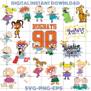 Cute Rugrats Svg Bundle, Rugrats Png Bundle, Cartoon Movie Rugrats Logo, Rugrats 90 Clipart, Cricut Svg