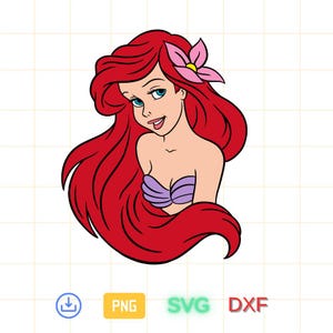 Ariel Png Svg, Little Mermaid Png Svg, Ariel png, Mermaid Clipart, Little Mermaid Png, Princess Png, Instant Download, Digital File