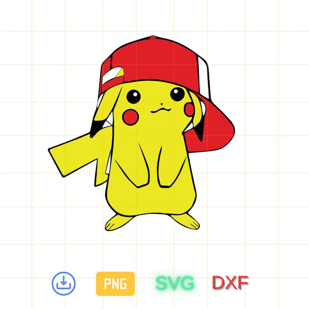 Pikachu Vector File Pikachu Svg, Pikachu Png, Pokemon Cricut Vector Bundle, Pikachu DIY ...