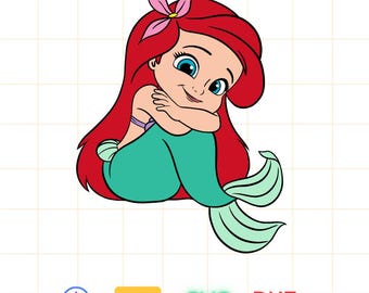 Ariel Png Svg, Pequena Sereia Png Svg, Ariel png, Clipart de Sereia, Pequena Sereia Png, Princesa Png, Download instantâneo, Arquivo digital