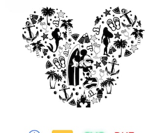 Summer Mouse SVG, summer svg, summer vacation svg, beach svg