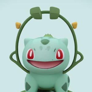 Stojak na słuchawki Bulbasaur, Stojak na słuchawki Pokemon, Plik do drukarki 3D, Natychmiastowe pobieranie cyfrowe, Gry, Statua z kreskówek, Wyświetlacz nowości