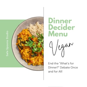 Menu décisif pour le dîner végétalien | Menu amusant pour le dîner | Cueilleur de souper pour conjoint | Aide à la décision pour les repas | Cadeau drôle | Téléchargement instantané