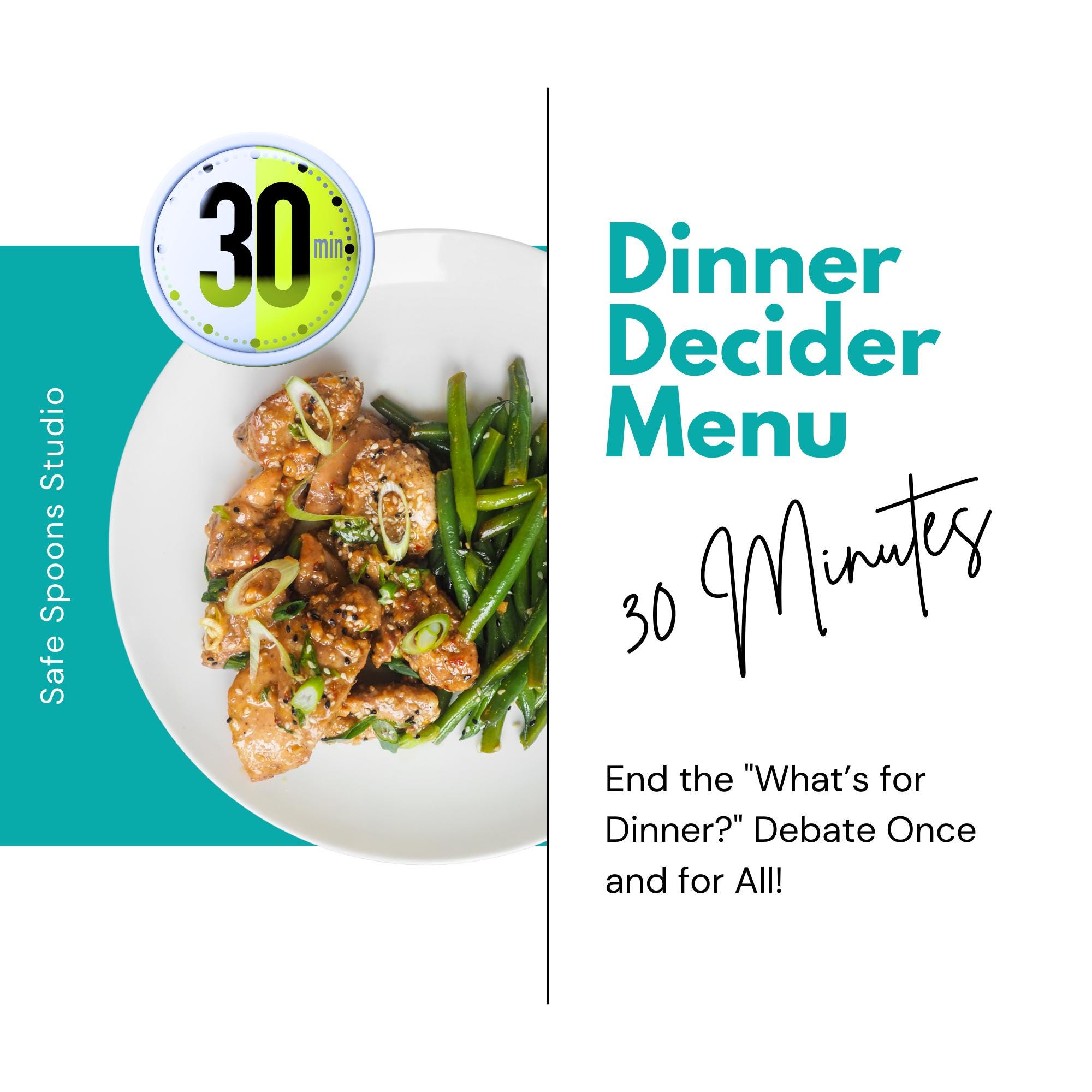 30 Minute Dinner Decider Menu | Spouse Dinner Picker | Meal Decision ...