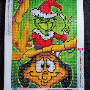Grinch & Max Diamond Painting – Handmade Christmas Wall Art (30x40cm)