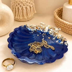 Muschelschale aus Epoxidharz | Schmuckschale | Ring Dish | Geschenk für Sie | Küstendeko