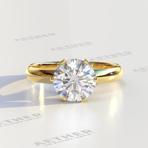 HUGE 3 Carat Round Brilliant E VVS2 Lab Diamond Ring,  18k White Gold 6 Prong Engagement Ring, Promise Ring, IGI Certified Lab Diamond Ring