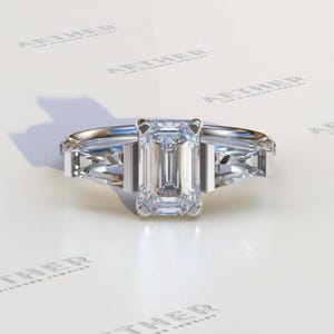 1.50 Ct Emerald Cut e Lab Diamond Engagement Ring E VVS IGI Certified Emerald Lab Grown Diamond Ring, Wedding Ring Anniversary Gift