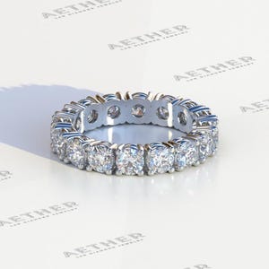 Lab Grown Diamond Eternity Ring in 18k White Gold | Stacking Ring | Diamond Wedding Band | 5mm Eternity Band Anniversary gift, Wedding Bands