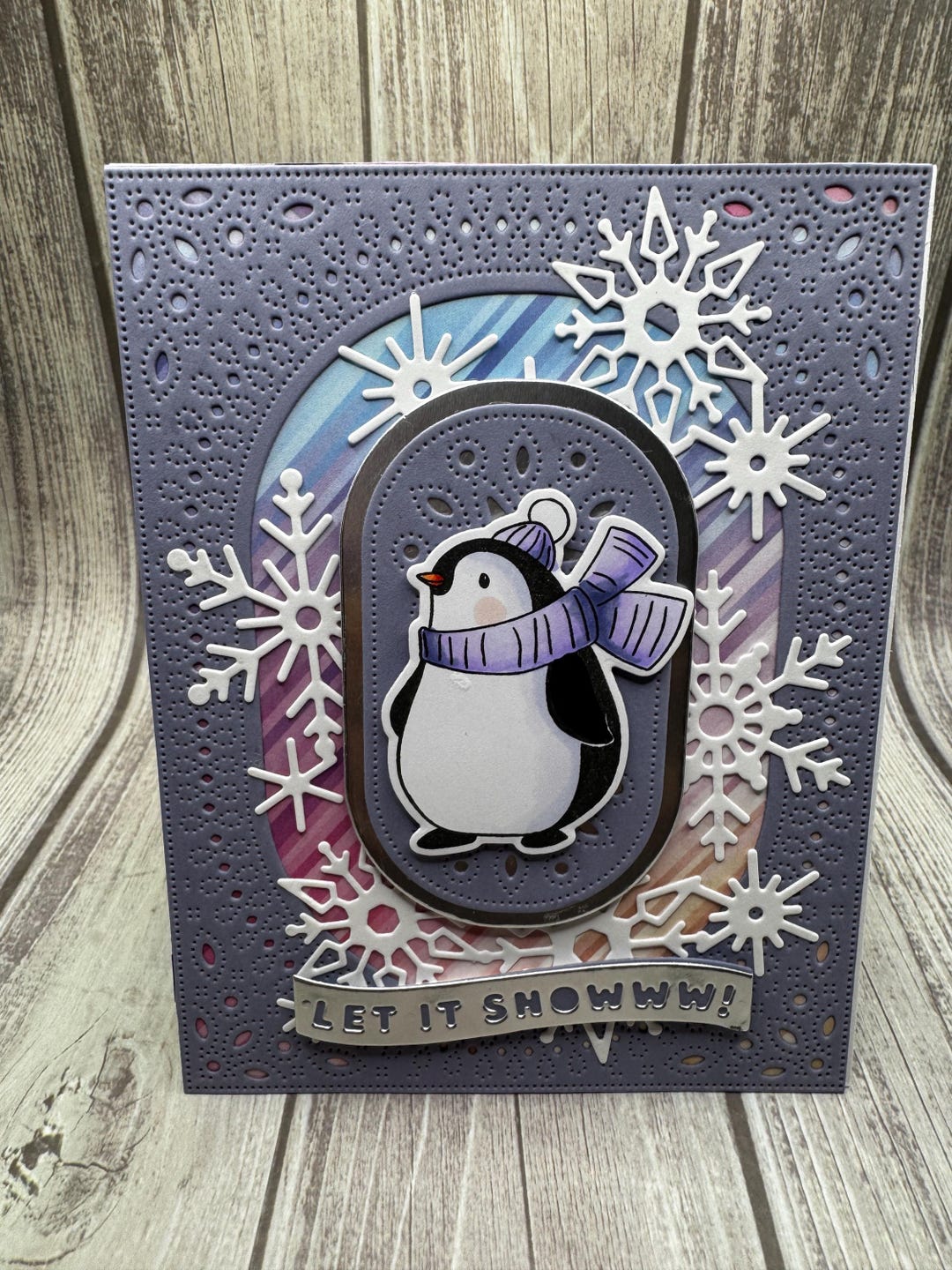 Penguin Let It Snowwww Friends - Blank Notecard, Greetings Card ...