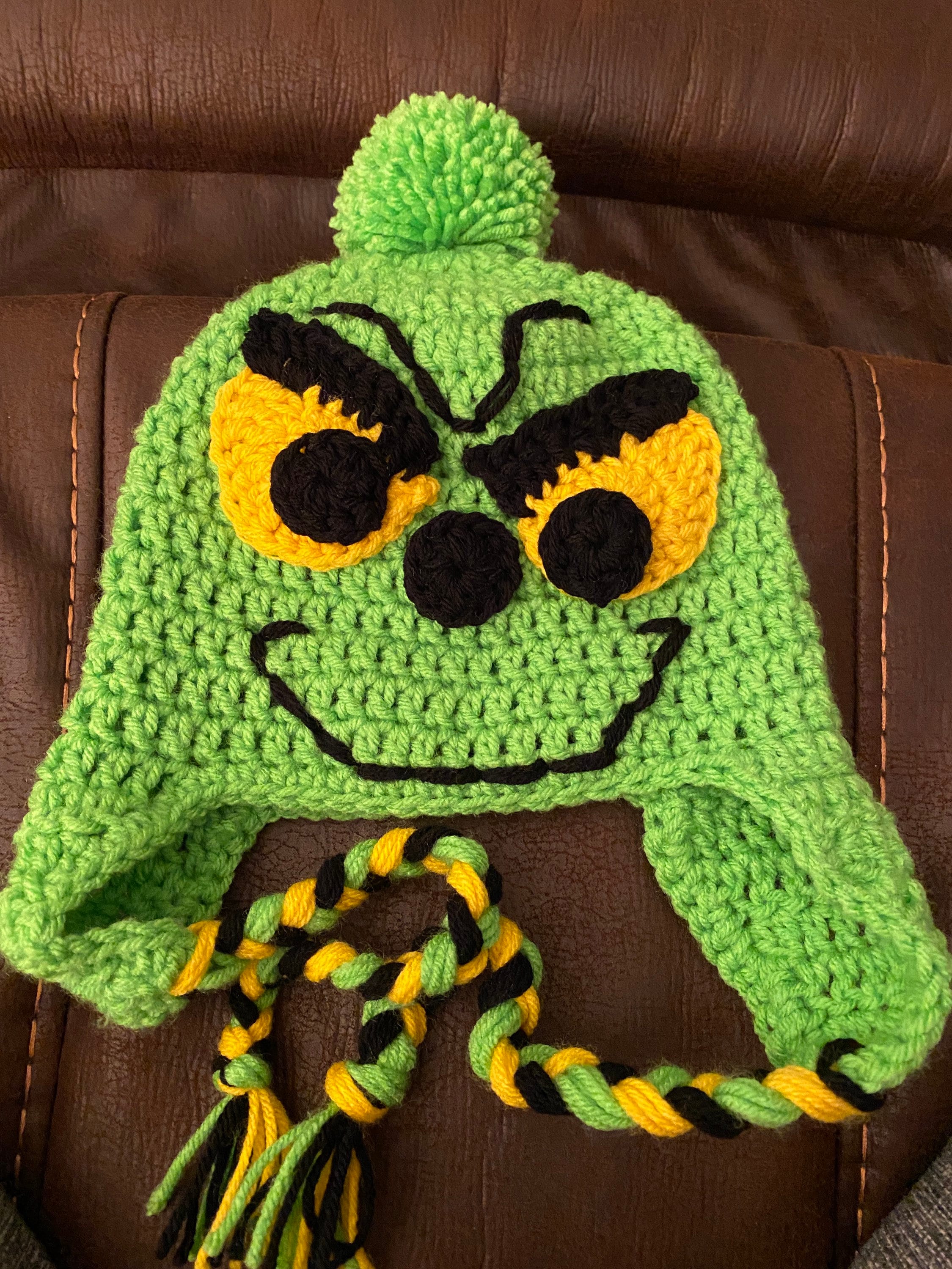 Grinch Handmade Childrens Grinch Hat Christmas Crochet Gift - Etsy UK