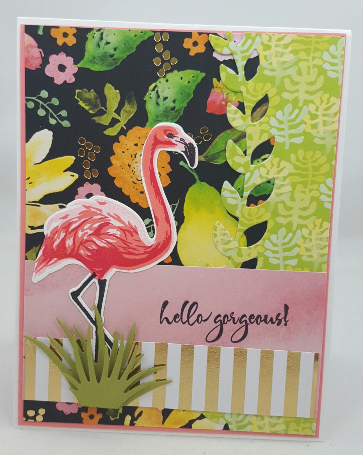 Summertime Hello Gorgeous Blank Notecard, Greetings Card, Handmade Card ...