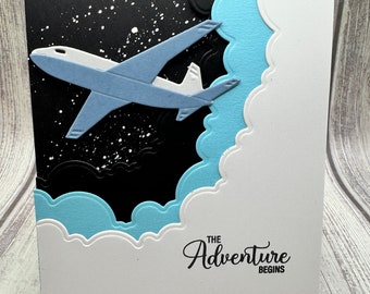 Let The Adventure Begin Travel - Blank NoteCard, Greetings Card, Handmade Card