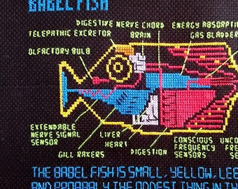 Babel Fish cross stitch pattern Hitchhiker's Guide to the Galaxy