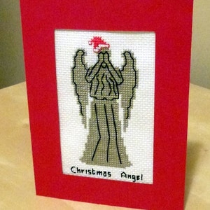 Doctor Who cross stitch pattern Christmas Weeping Angel image 1