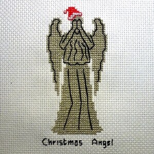 Doctor Who cross stitch pattern Christmas Weeping Angel image 2