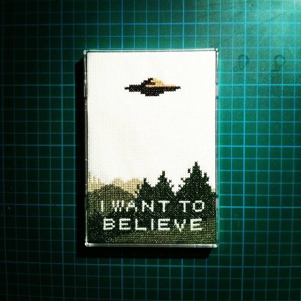 X Files I Want To Believe cross stitch pattern