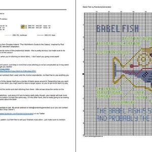 Babel Fish cross stitch pattern Hitchhiker's Guide to the Galaxy image 2