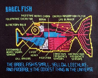 Kruissteekpatroon Babel Fish Hitchhiker's Guide to the Galaxy