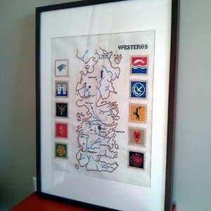 Game of Thrones cross stitch pattern Westeros map image 4