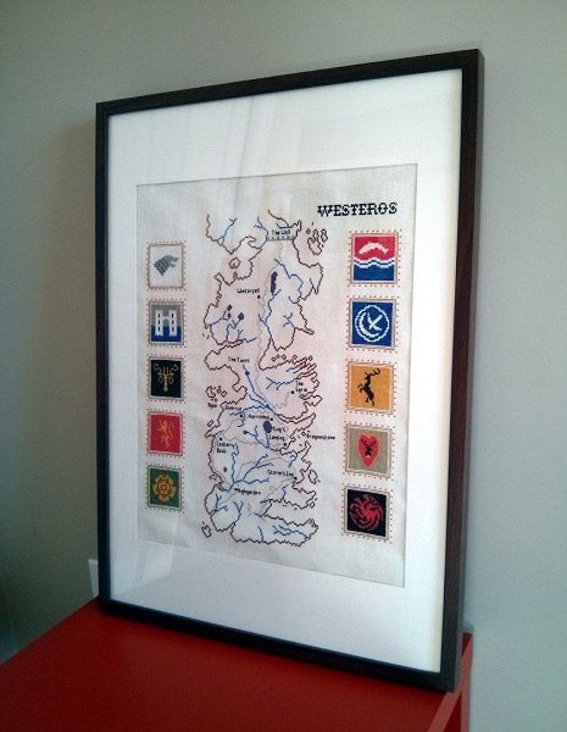 Game of Thrones cross stitch pattern Westeros map image 4