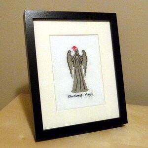 Doctor Who cross stitch pattern Christmas Weeping Angel image 3