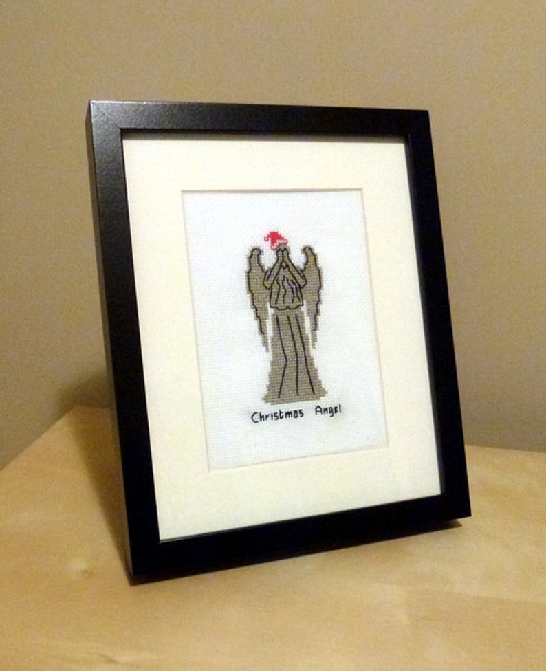 Doctor Who cross stitch pattern Christmas Weeping Angel image 3