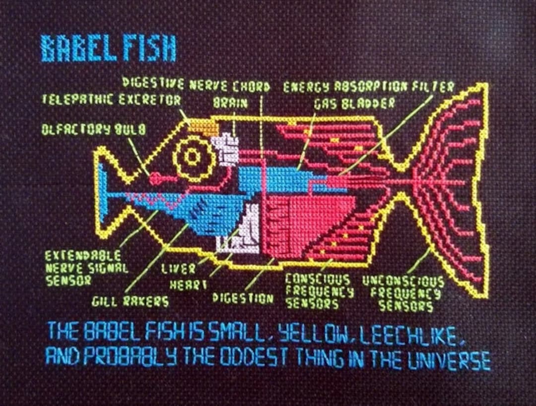 Babel Fish Cross Stitch Pattern Hitchhiker's Guide to the Galaxy Etsy