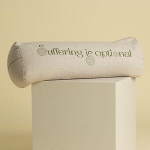 Yoga Bolster|Yoga Props| Buckwheat Stuffed Natural Linen Hand Made Bolster|Meditation Cushion| Buddha Truth
