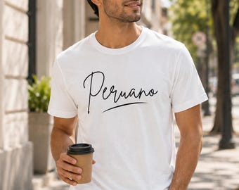 Peruano Script Tee | Minimalist Cultural Cotton T-Shirt