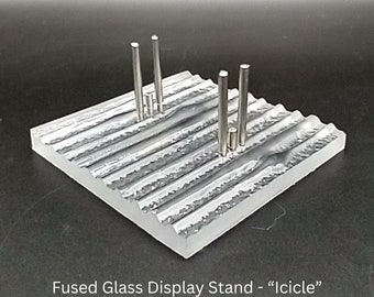 Clear Icicle Glass Display Stand - Small