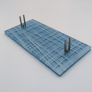 Pale Blue Strings Glass Display Stand - Large