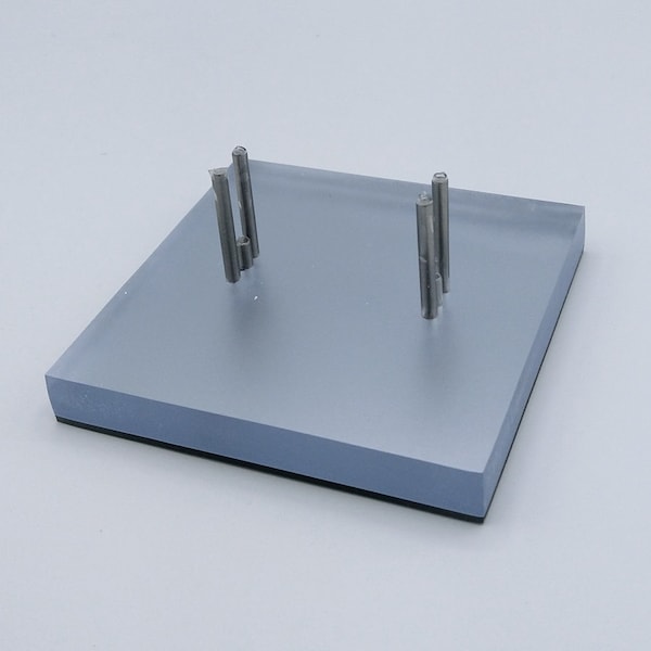 Mirror Gray Fused Glass Display Stand - Small
