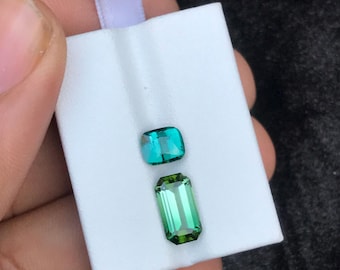 Afghan Bluish Green Tourmaline Gemstones: 4.70ct Faceted cut