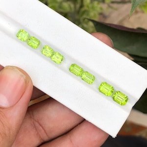 Natural Peridot Gemstone Pairs | Green Peridot Faceted Cut | Loose Peridot for Jewelry | Earth Mined | 1.60–2.80 Carats Each