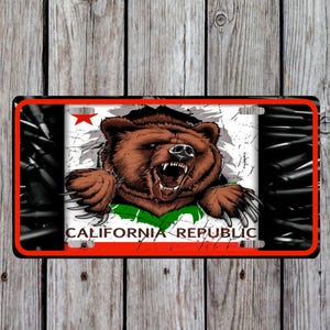 California License Plate, Cali Bear, California Republic, PNG, Digital Download