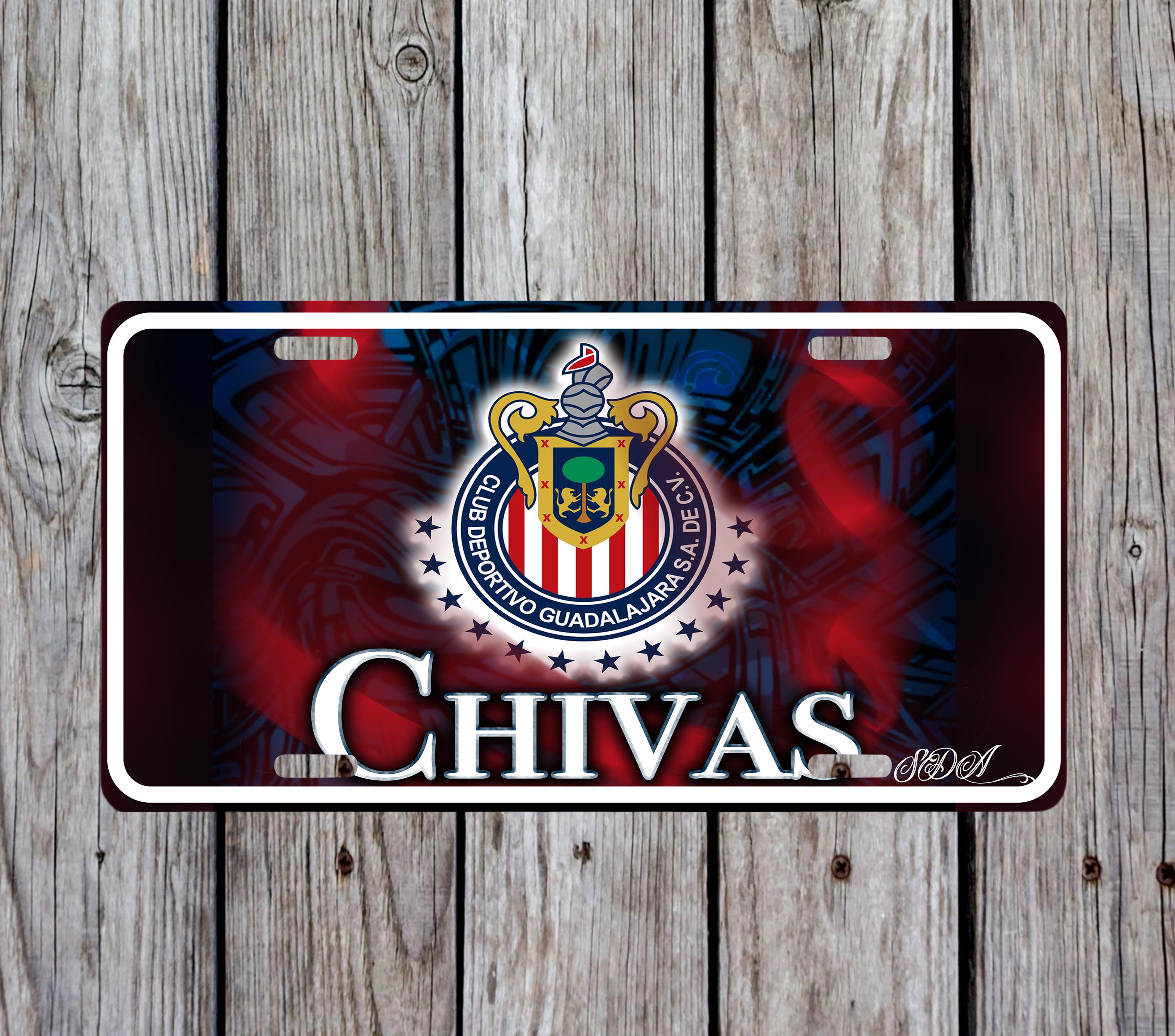 Chivas Soccer License Plate, Mexican Soccer Team, Sublimation