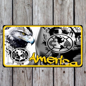 Club America License Plate, Mexican Soccer Team, sublimation plate design, club America, plate, Soccer, Soccer Team, PNG