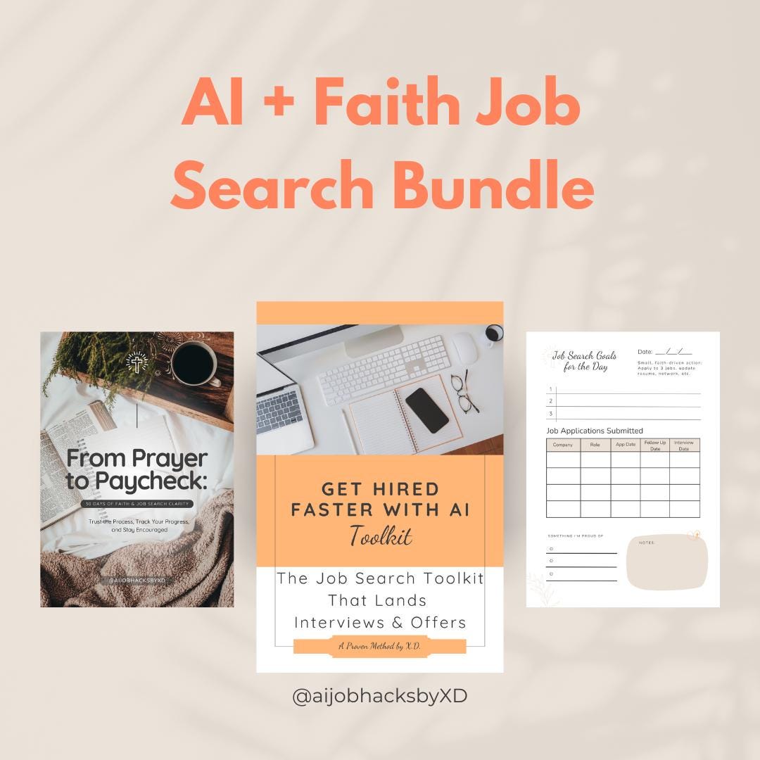 Job Search Journal Example AI + Faith Job Search Toolkit and Journal Bundle | AI Prompts, Resume ...