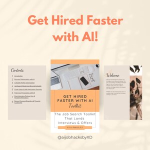 AI Job Search Toolkit/Workbook Bundle | Resume Prompts, LinkedIn Tips, and Interview Strategies for Job Seekers in Marketing & Tech