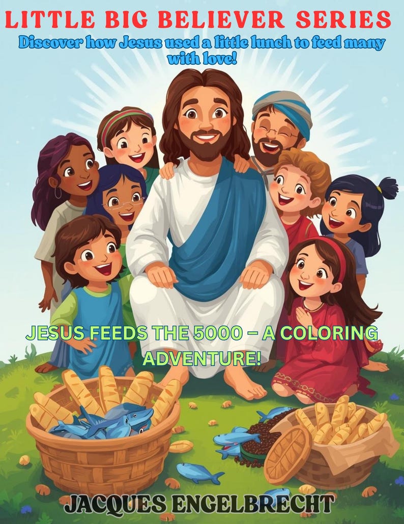 Jesus Feeds 5000 Coloring Book: Fun Bible Story Activity (digital ...