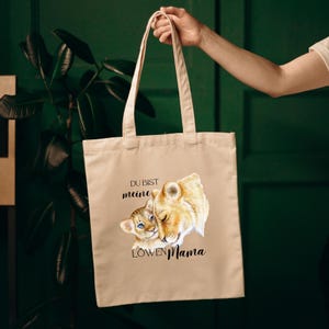 Carrying bag mom jute bag shopping bag mom Mother&#39;s Day Mother&#39;s Day gift lion mom fabric bag