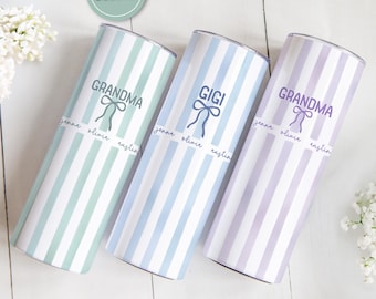 Personalized Grandma Tumbler-Grandma Stripe Mug-Mother's Day Gift for Grandma-Gigi Cup-Mimi Nana Mug-Gift For Grandmother-New Grandparent