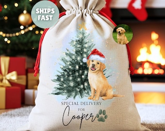 Personalized Dog Christmas Bag-Custom Dog Santa Bag-Personalized Dog Christmas Present from Santa Gifts for Dog Christmas Gift Bag for Dogs